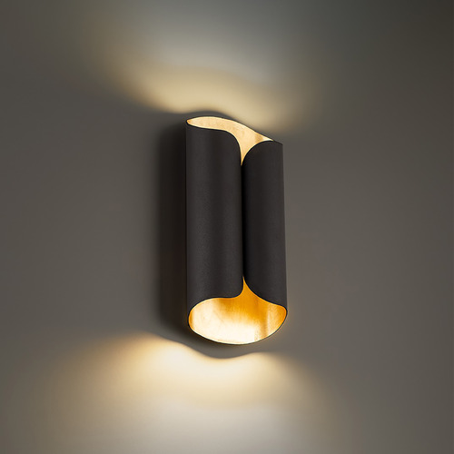 Modern Forms by WAC Lighting Opus Bronze & Gold Leaf LED Sconce by Modern Forms WS-42114-BZ/GL