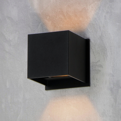 Alumilux Cube LED Outdoor Wall Sconce in Black by ET2 Lighting