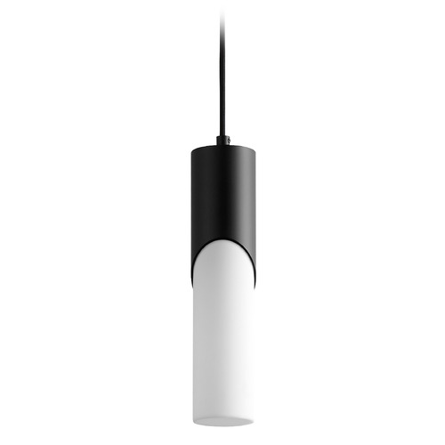 Ellipse 13-Inch LED Acrylic Pendant in Black by Oxygen Lighting
