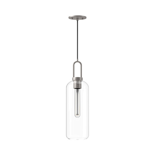 Soji 21-Inch Pendant in Brushed Nickel & Clear by Alora Lighting