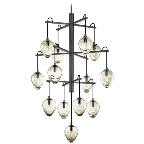 Troy Lighting Brixton Graphite & Black Chrome Chandelier
