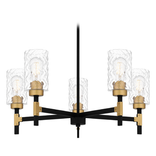 Quoizel Lighting Carly Matte Black & Aged Brass Chandelier
