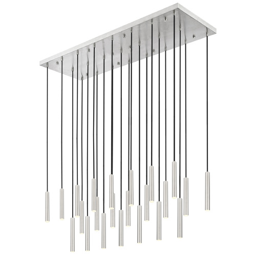 Z-Lite Forest Brushed Nickel LED Multi-Light Pendant with Cylindrical Shade