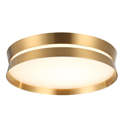 Matteo Lighting Greyson Aged Gold Brass LED Flushmount Light