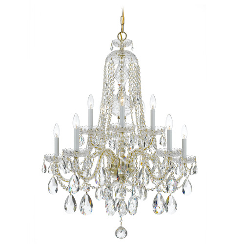Crystorama Lighting Traditional Crystal Polished Brass Crystal Chandelier