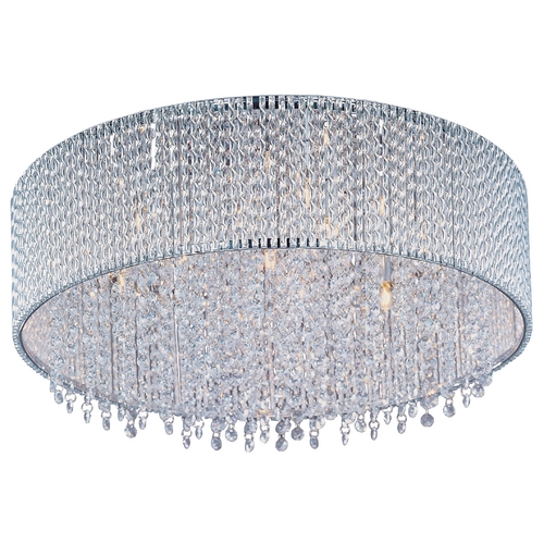 Spiral 16.75-Inch Crystal Flush Mount in Chrome by ET2 Lighting