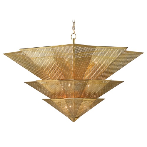 Hanway Chandelier in Antique Gold Leaf by Currey & Company