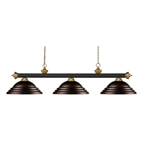 Riviera Bronze & Satin Gold Billiard Light by Z-Lite
