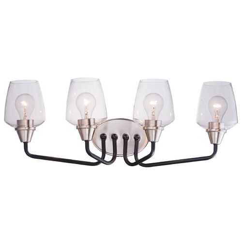 Maxim Lighting Goblet Black & Satin Nickel Bathroom Light by Maxim Lighting 26123CLBKSN