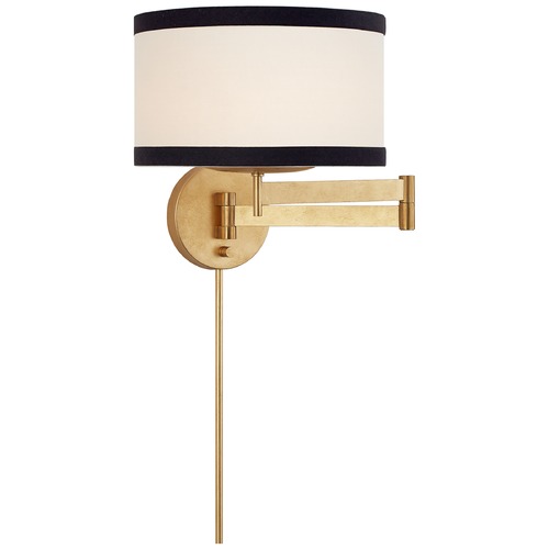 Visual Comfort Signature Collection Kate Spade New York Walker Swing Arm Sconce in Gild by Visual Comfort Signature KS2075GLBL