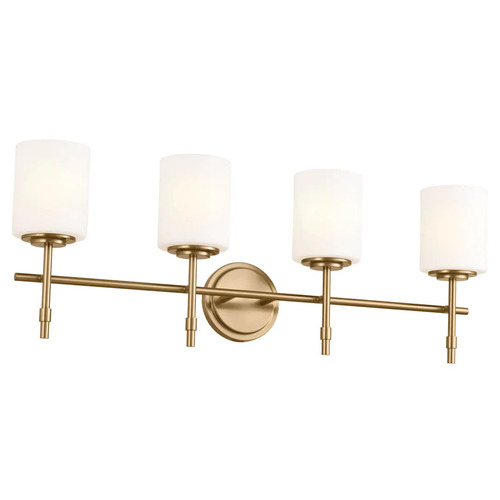 Ali 4-Light Vanity Light in Brushed Natural Brass by Kichler Lighting