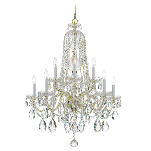 Crystorama Lighting Traditional Crystal Polished Brass Crystal Chandelier
