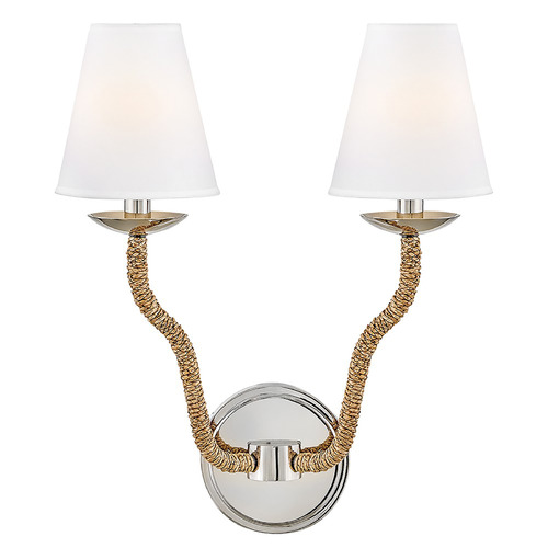 Hinkley Hinkley Harwich Polished Nickel with Natural Accents LED Sconce 48440PN-NAT