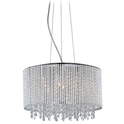 Spiral 16.75-Inch Wide Crystal Pendant in Chrome by ET2 Lighting
