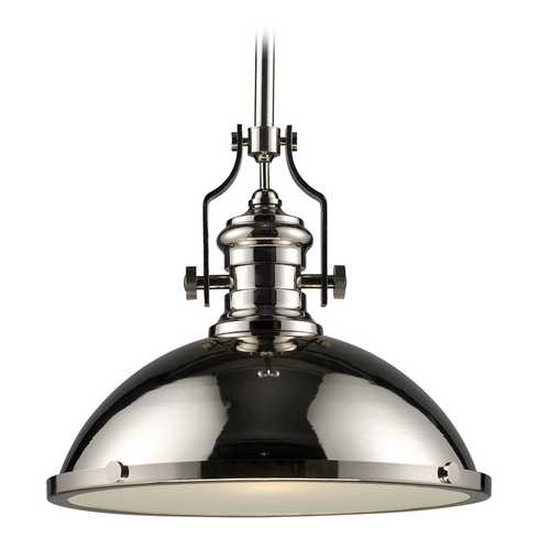 Elk Lighting Nautical Pendant Light in Polished Nickel Finish 66118-1