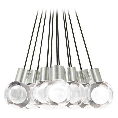 Mina LED 2200K 11-Light Chandelier in Nickel & Black by Visual Comfort Modern