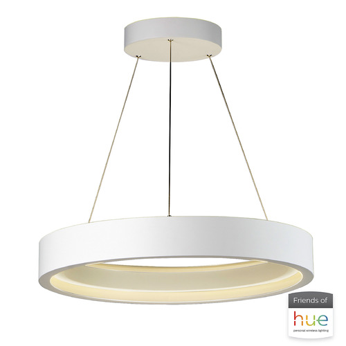 iCorona FOH 28.50-Inch LED Pendant in Matte White by ET2 Lighting