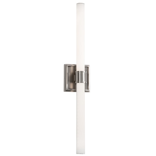 Modern Brushed Nickel LED Bathroom Light with White Shade 3000K 1800LM by Kuzco Lighting
