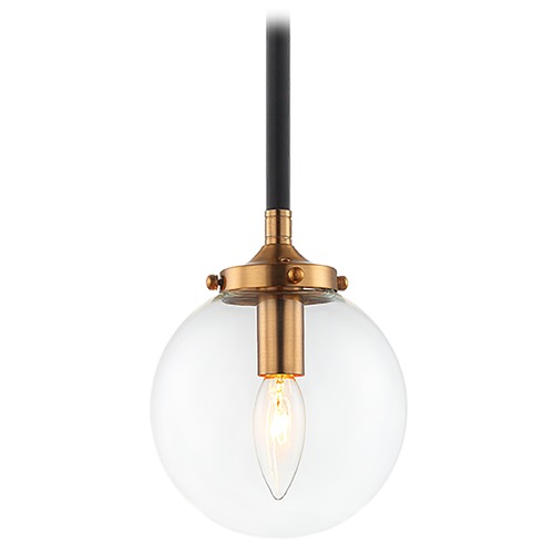 Particles Aged Gold & Black Mini Pendant by Matteo Lighting