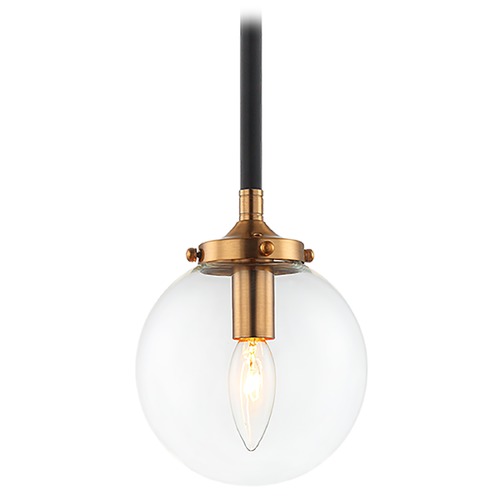 Matteo Lighting Particles Aged Gold & Black Mini Pendant by Matteo Lighting C58201AGCL