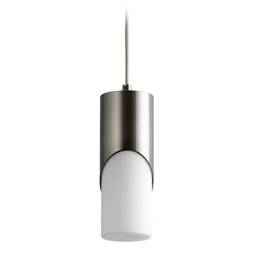 Ellipse 11-Inch LED Glass Pendant in Satin Nickel by Oxygen Lighting