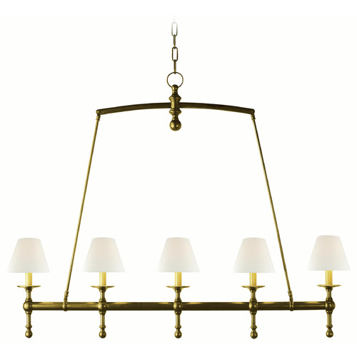 Visual Comfort Signature Collection Chapman & Myers Classic Hand-Rubbed Antique Brass Island Light