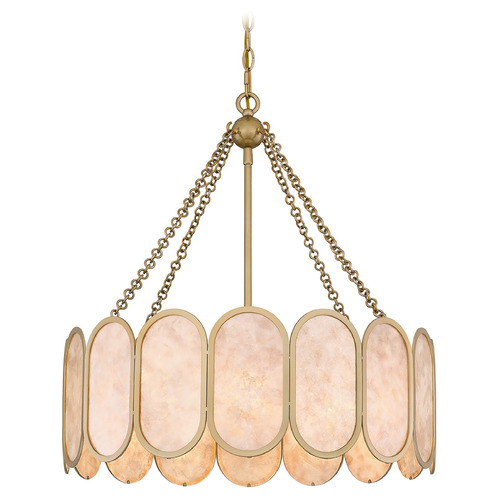 Quoizel Lighting Amalia Light Gold Pendant Light with Drum Shade