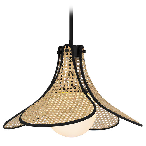 Quoizel Lighting Delilah Matte Black Pendant Light with Globe Shade