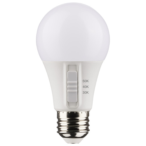 9W A19 3CCT White LED Light Bulb by Satco Lighting