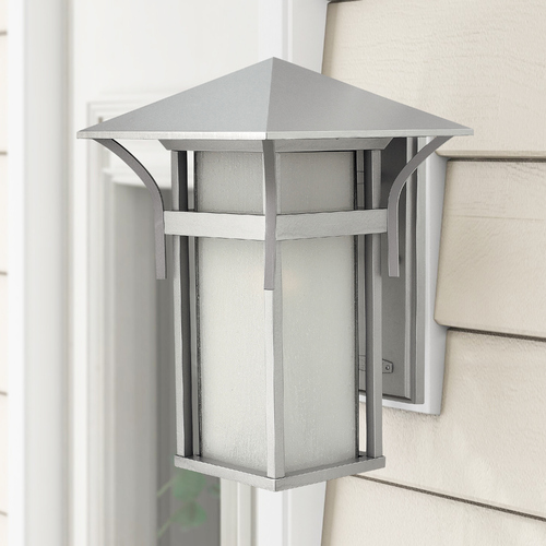 Hinkley Etched Seeded Glass Outdoor Wall Light Titanium Hinkley 2575TT