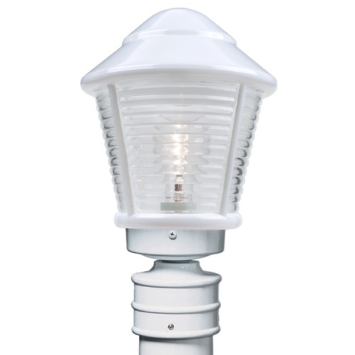 Ribbed Glass Post Light White Costaluz by Besa Lighting