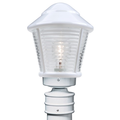 Besa Lighting Ribbed Glass Post Light White Costaluz by Besa Lighting 310053-POST