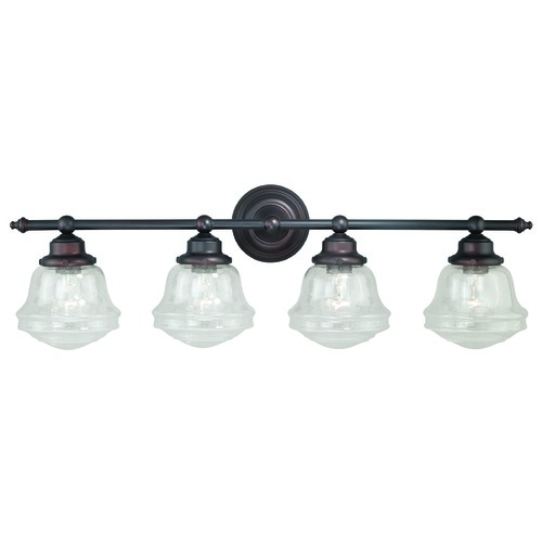 Vaxcel Lighting Seeded Glass Bathroom Light Oil Rubbed Bronze by Vaxcel Lighting W0191
