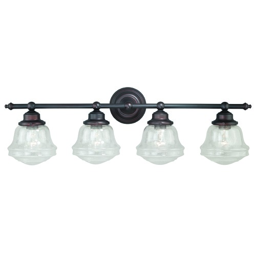 Seeded Glass Bathroom Light Oil Rubbed Bronze by Vaxcel Lighting