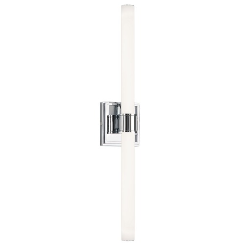 Modern Chrome LED Bathroom Light with White Shade 3000K 1800LM by Kuzco Lighting