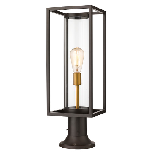 Z-Lite Dunbroch Deep Bronze & Outdoor Brass Post Light by Z-Lite 584PHMR-553PM-DBZ