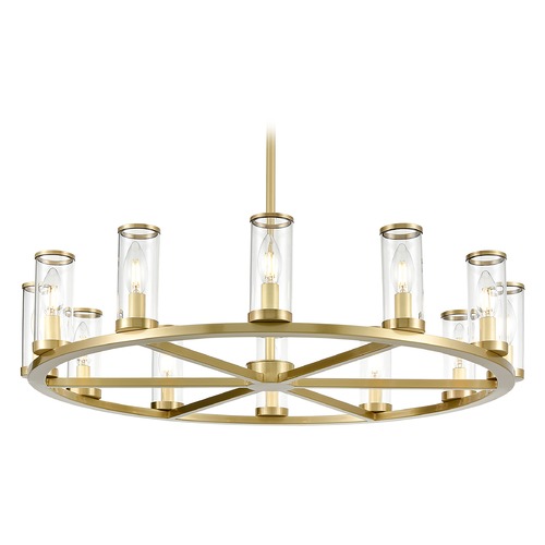 Revolve 32.75-Inch Chandelier in Natural Brass by Alora Lighting