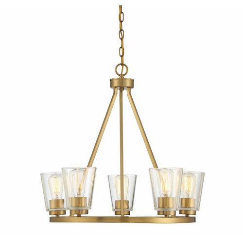 Calhoun 5-Light Chandelier in Warm Brass by Savoy House