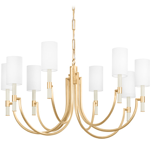 Troy Lighting Gustine Vintage Gold Leaf & Cream-Colored Candle LED Chandelier