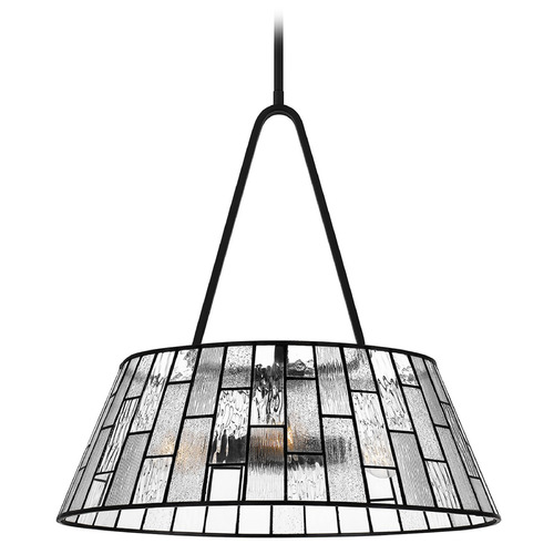 Quoizel Lighting Rainier Matte Black Pendant Light with Empire Shade