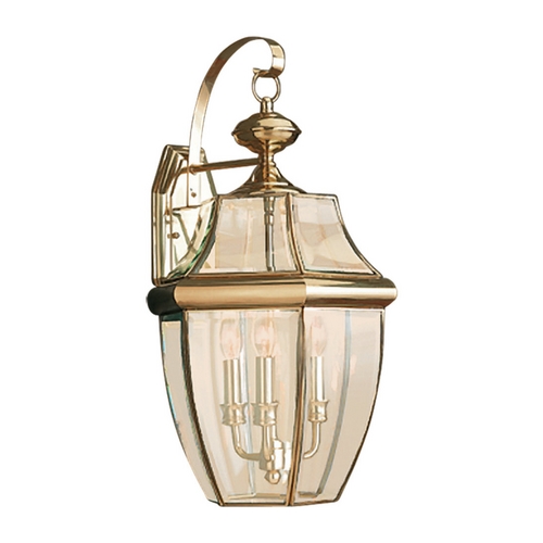 Lancaster 23-Inch Outdoor Wall Light in Polished Brass by Generation Lighting