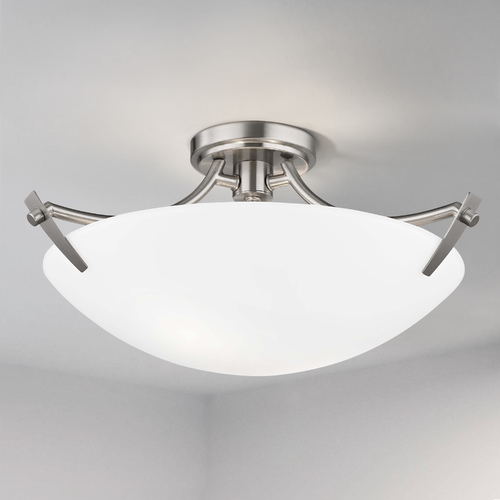 Design Classics Lighting 16-Inch Ceiling Light in Satin Nickel Finish 1726-09