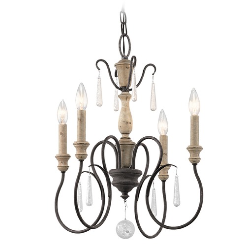 Kichler Lighting Kimberwick 4-Light Chandelier in Weathered Zinc by Kichler Lighting 43615WZC