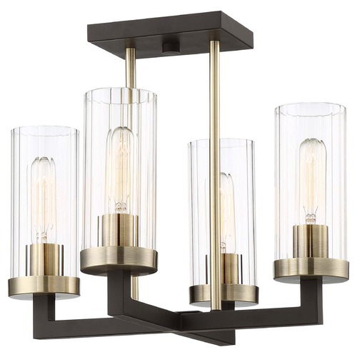 Minka Lavery Bronze with brushed Brass Semi-Flush Mount by Minka Lavery 3049-560