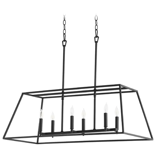 Gabriel 35-Inch Linear Chandelier in Noir Finish by Quorum Lighting