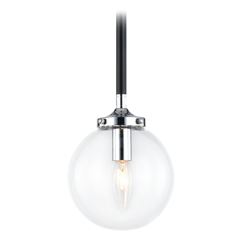 Particles Black & Chrome Mini Pendant by Matteo Lighting
