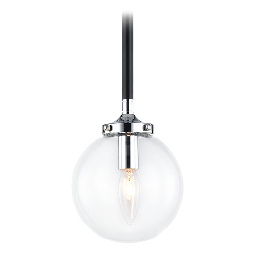 Matteo Lighting Particles Black & Chrome Mini Pendant by Matteo Lighting C58201CHCL