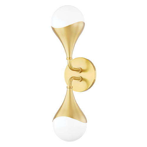 Mitzi by Hudson Valley Mitzi Kyla Aged Brass 2-Light Vanity Fixture H416302-AGB