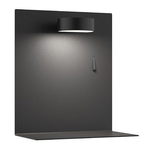 Dresden 7-Inch Wide LED Wall Mount with Shelf in Black by Kuzco Lighting