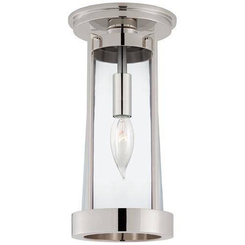 Visual Comfort Signature Collection Thomas OBrien Calix Flush Mount in Polished Nickel by Visual Comfort Signature TOB4275PNCG